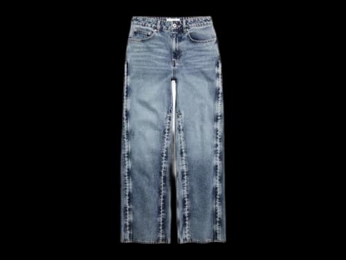H&M x Glenn Martens Wide Side-Slit Jeans Denim Blue