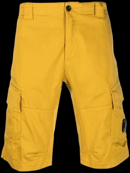 C.P. Company Stretch Sateen Cargo Shorts Nugget Gold Yellow