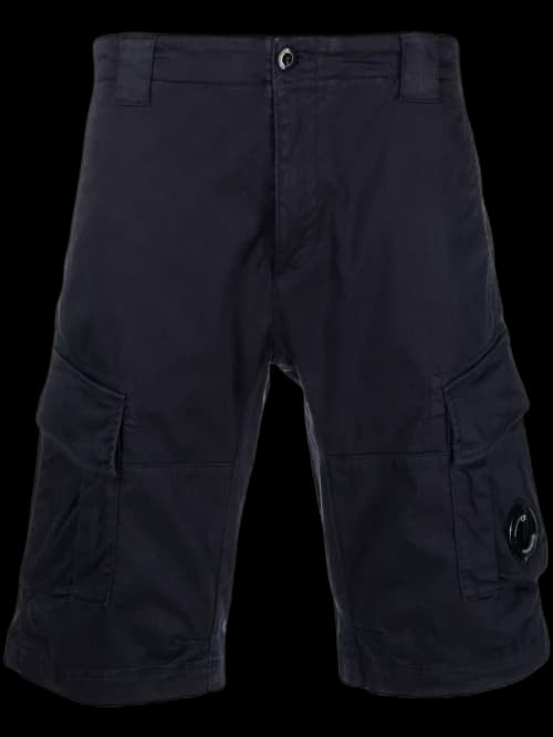 C.P. Company Stretch Sateen Cargo Shorts Total Eclipse Blue