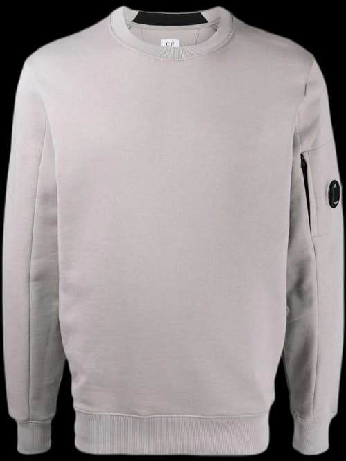 C.P. Company Diagonal Raised Fleece Crew Neck Sweatshirt Griffin Grey