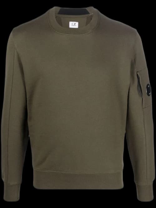 C.P. Company Diagonal Raised Fleece Crew Neck Sweatshirt Ivy Green