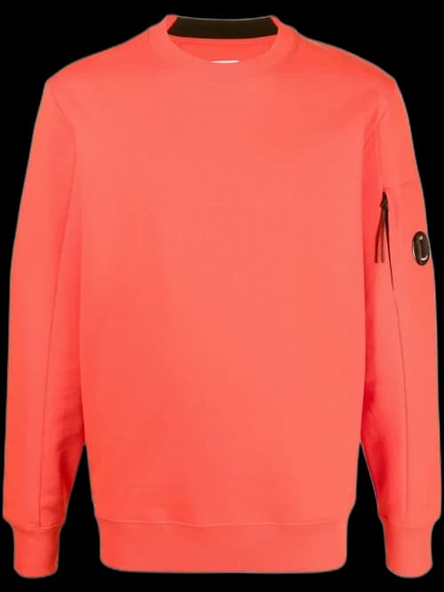 C.P. Company Diagonal Raised Fleece Crew Neck Sweatshirt Red