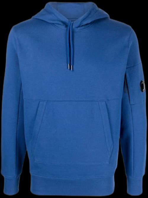 C.P. Company Diagonal Raised Fleece Pullover Hoodie Blue Quartz