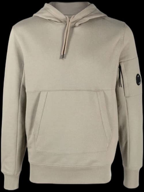 C.P. Company Diagonal Raised Fleece Pullover Hoodie Seneca Rock Beige