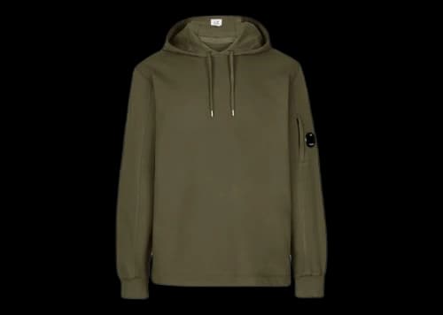 C.P. Company Light Fleece Pullover Hoodie Khaki