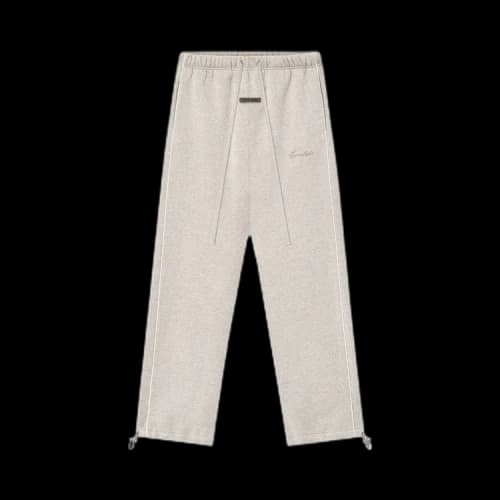 Fear of God Essentials Relaxed Fleece Piping Sweatpant Heather Stone/Cloud White