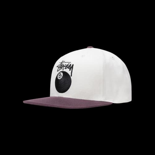 Stussy Twill Stock 8 Ball Cap 'White'
