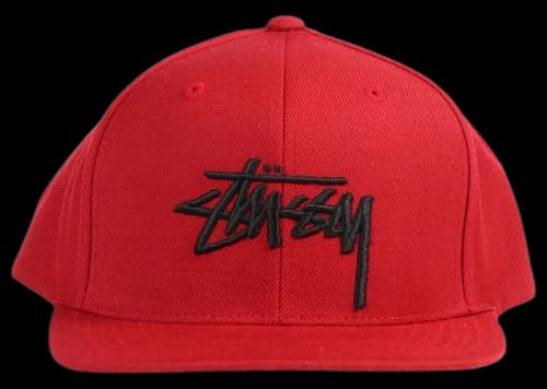 Stussy Big Stock High Crown Cap Deep Red