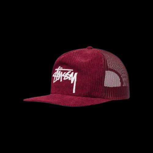 Stussy Corduroy Trucker Cap 'Red'