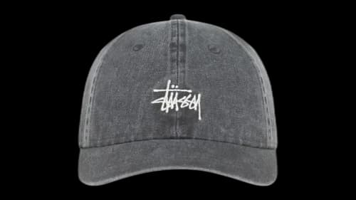 Stussy Washed Basic Cap Cap Washed Charcoal