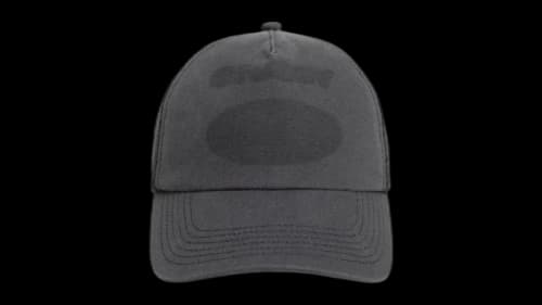 Stussy Ghost Logo Trucker Hat Black