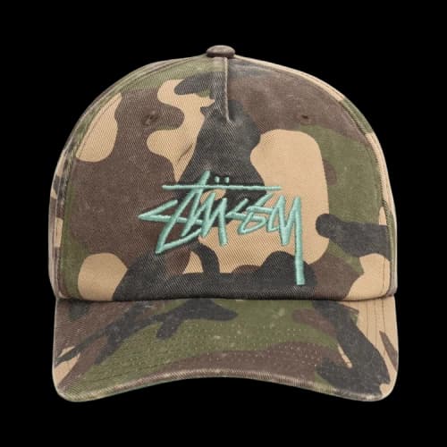 Stussy Mid-Depth Big Stock Snapback 'Woodland Camo'