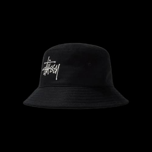 Stussy Big Logo Twill Bucket Hat 'Black'