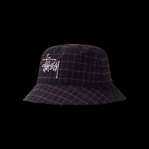 Stussy Basic Plaid Bucket Hat 'Navy'
