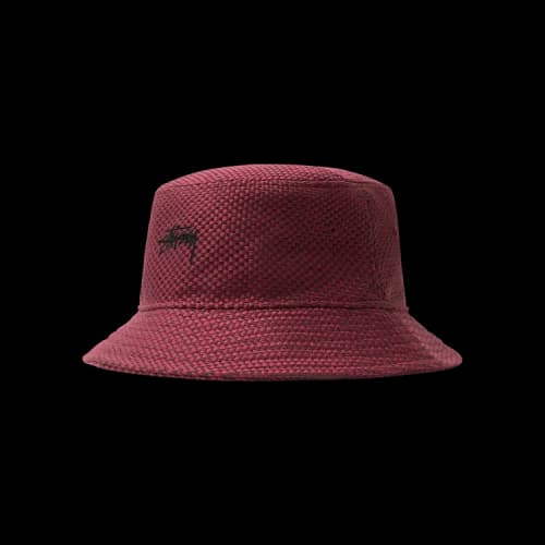 Stussy Jute Weave Bucket Hat 'Red'