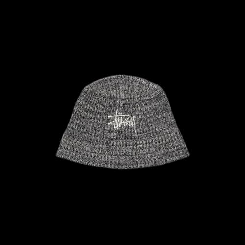 Stussy Mixed Yarn Knit Bucket Hat 'Black'