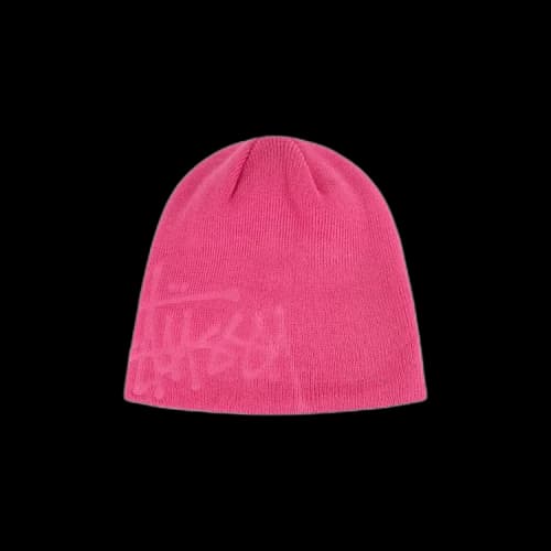 Stussy Debossed Stock Logo Skullcap Beanie Pink