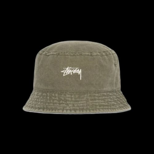 Stussy Washed Stock Bucket Hat 'Olive'