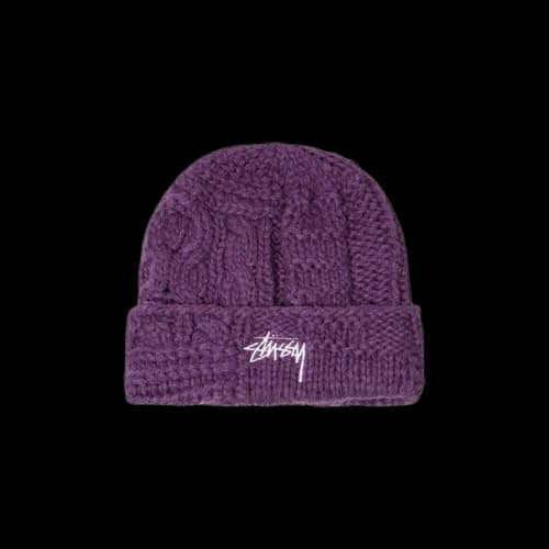 Stussy Knit Patchwork Beanie 'Purple'