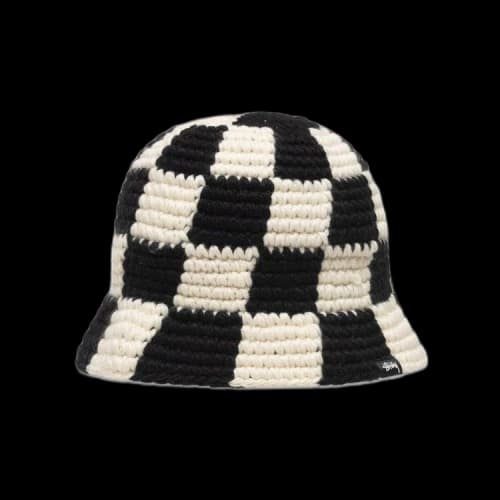 Stussy Bucket Hat Checker Knit 'Black'