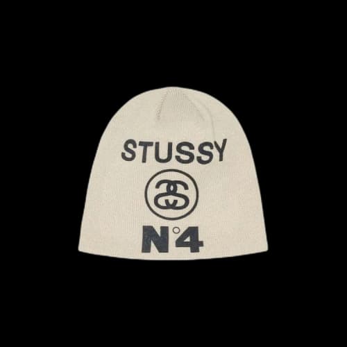 Stussy Number 4 Skullcap Beanie Bone