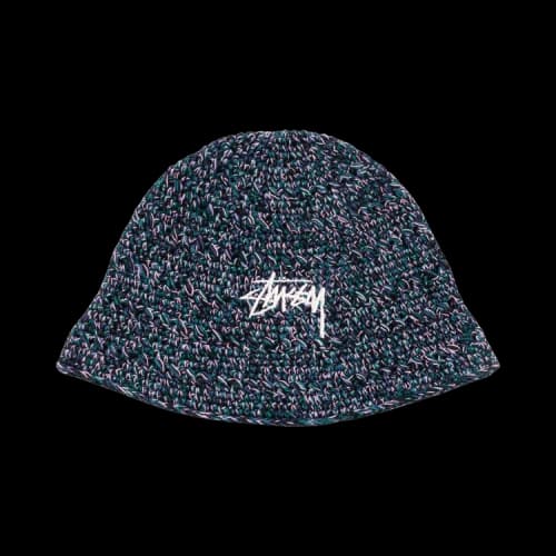 Stussy Hemp Stock Knit Bucket Hat 'Multi Navy'