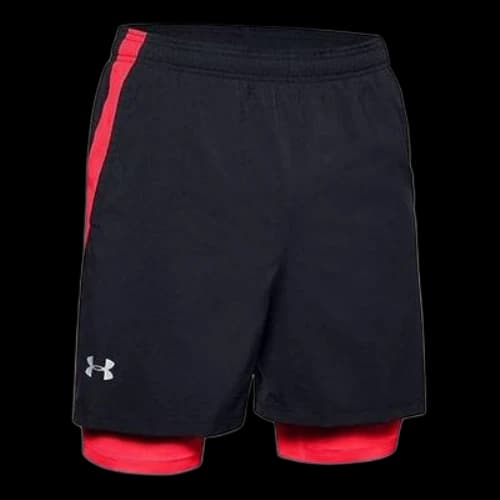 Under Armour Launch SW 2in1 Shorts 'Black Red'