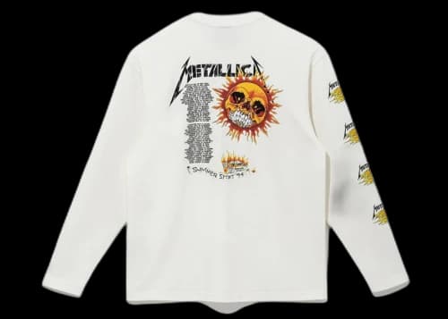 New Era x Metallica Flaming Skull L/S T-Shirt Off White