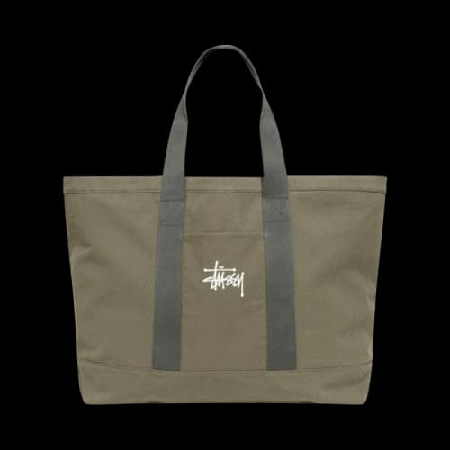 Stussy Canvas Extra Large Tote Bag Green