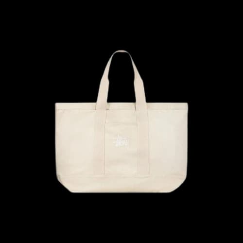 Stussy Canvas Extra Large Tote Bag Natural