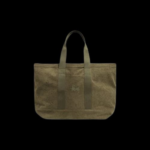 Stussy Needle Punch XL Tote Bag Olive