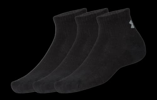 Under Armour Training Cotton Quarter Socks (3 Pack) 'Black'