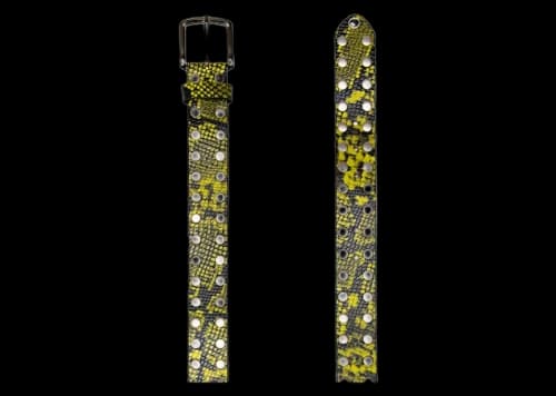 Stussy 8 Ball Studded Belt Raw Cowhide Hair