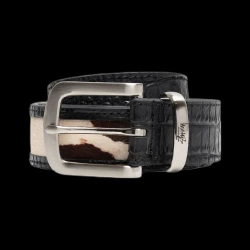 Stussy Leather Overlay Belt 'Black'