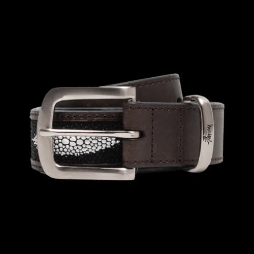Stussy Manta Ray Print Overlay Belt 'Distressed Black'