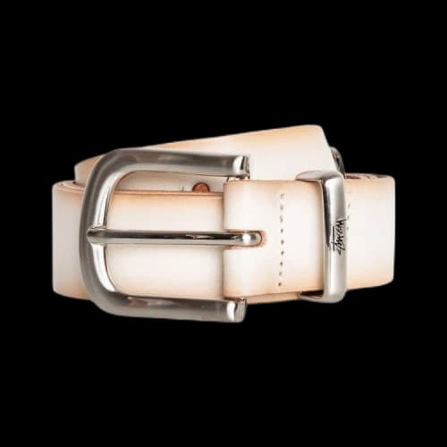 Stussy Metal S Tip Belt 'Bone'