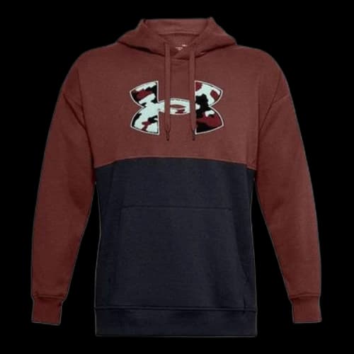 Under Armour Rival Colorblock Training Sports Fleece Red
