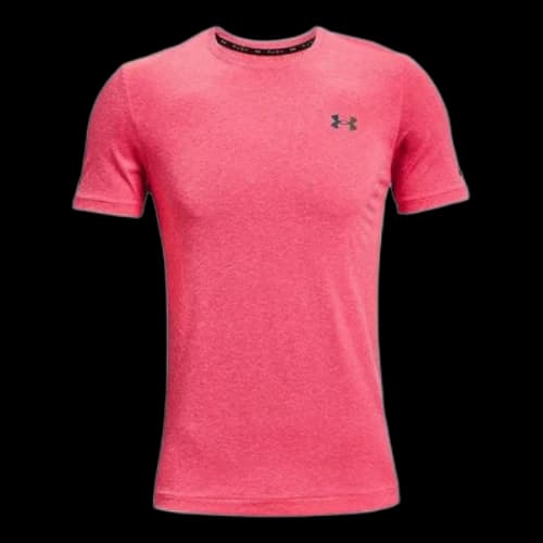 Under Armour Rush Seamless Training Sports Round Neck Short Sleeve Pink Red