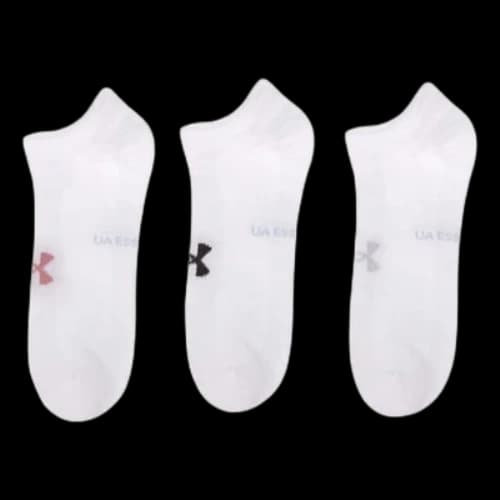 Under Armour Essential No Show 3-Pack Socks 'White'