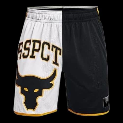 Under Armour Project Rock Colorblock Knit Shorts 'Black White Yellow'