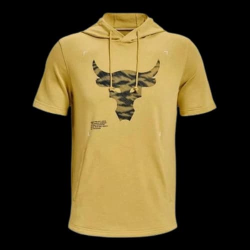 Under Armour Project Rock Terry Short Sleeve Hoodie 'Yellow'