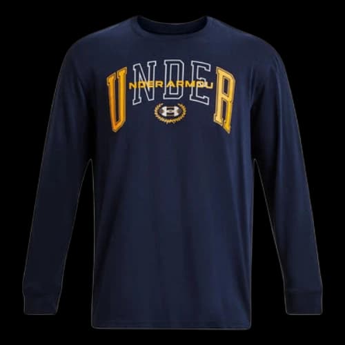 Under Armour Crest Heavyweight Long Sleeve T-shirt 'Midnight Navy Gold'