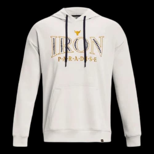 Under Armour Project Rock Iron Paradise Embroidered Hoodie 'White'