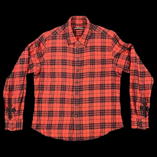 Chrome Hearts Flannel With Leather Cross Patch 'Red/Plaid'
