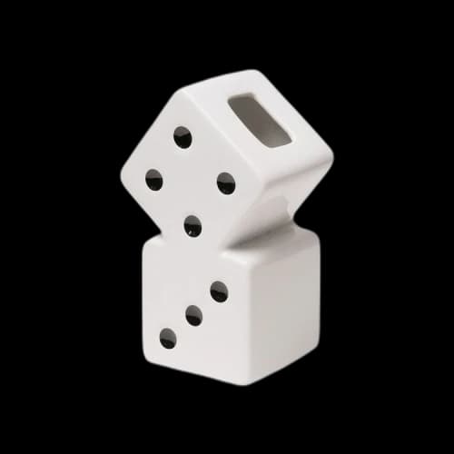 Stussy Ceramic Dice Vase 'White'