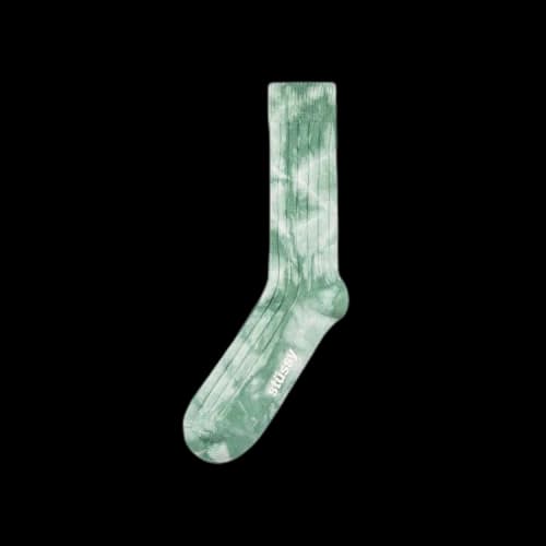 Stussy Dyed Ribbed Crew Socks 'Green'
