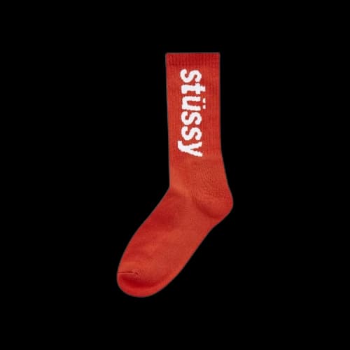 Stussy Helvetica Jacquard Sock 'Red'