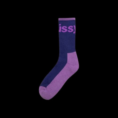 Stussy Logo Jacquard Trail Socks 'Violet'