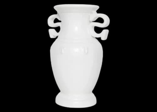 Stussy S Handle Ceramic Vase Ceramic White