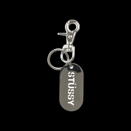 Stussy Metal Tag Keychain 'Silver'